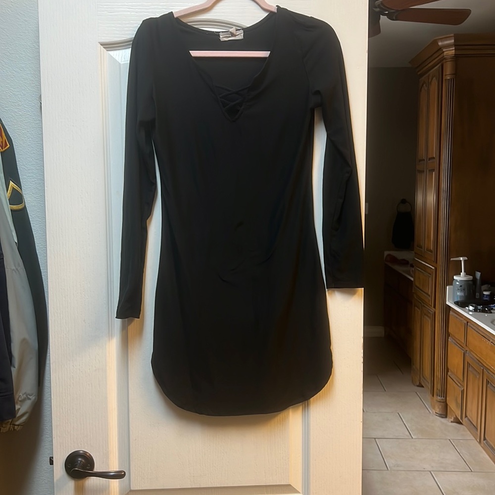 Long sleeve black dress size medium